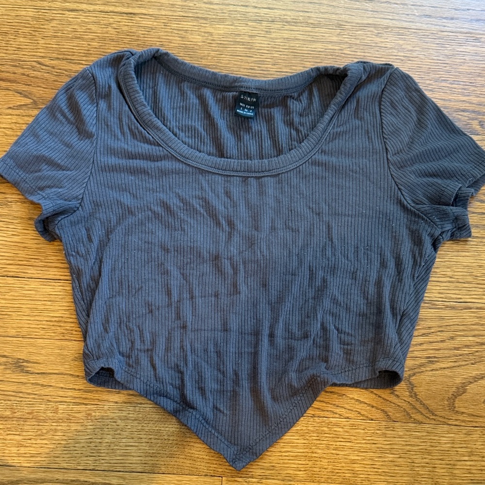 Shein dark gray crop top